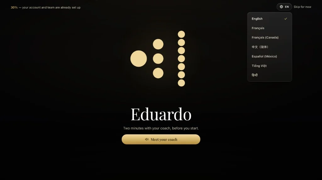 Seis idiomas. Elige aquel en el que vende.