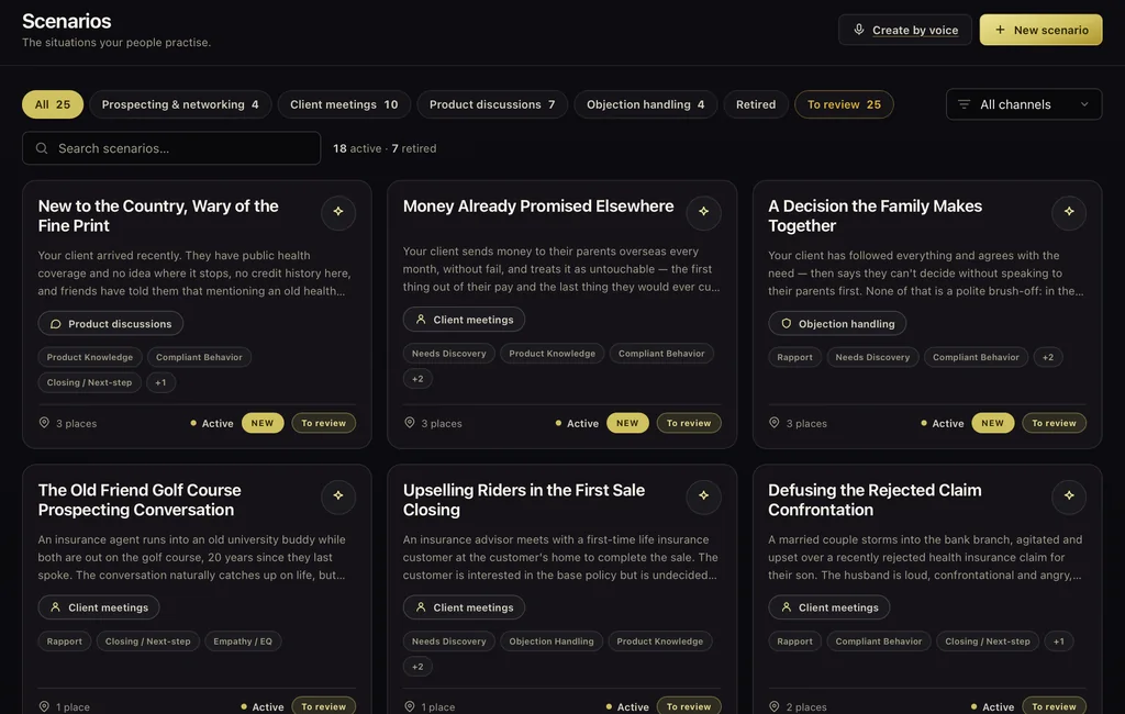 La biblioteca de escenarios de Arena, con situaciones escritas por su propia gente.